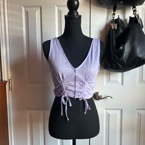 cute goth / indie sleaze pastel purple festival party crop top
